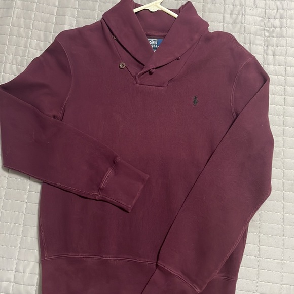 Polo By Ralph Lauren Mens Maroon Shawl Collar Pullover - Picture 5 of 7